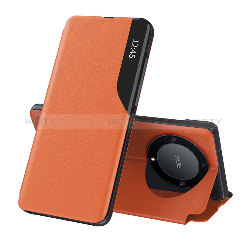 Custodia Portafoglio In Pelle Cover con Supporto QH1 per Huawei Honor Magic6 Lite 5G Arancione