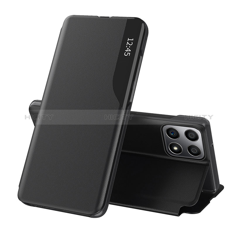 Custodia Portafoglio In Pelle Cover con Supporto QH1 per Huawei Honor X6 Nero