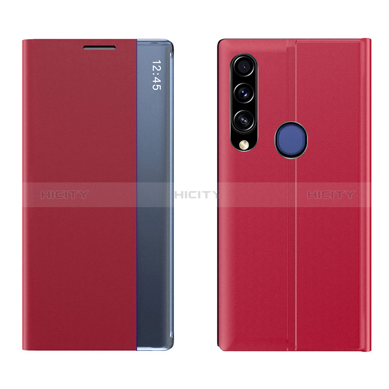 Custodia Portafoglio In Pelle Cover con Supporto QH1 per Huawei Y7p Rosso