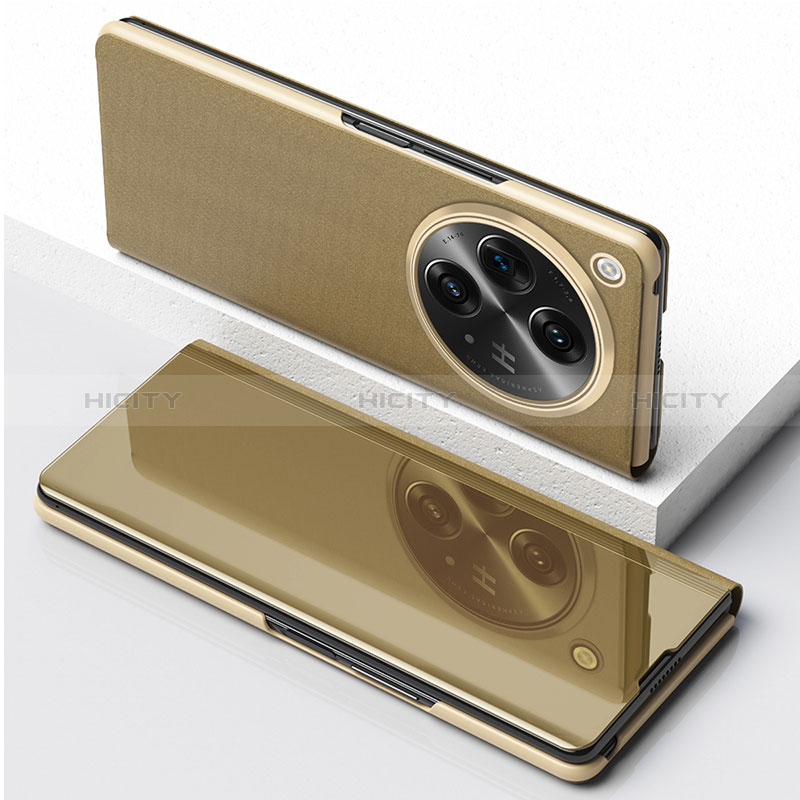 Custodia Portafoglio In Pelle Cover con Supporto QH1 per Oppo Find N3 5G Oro