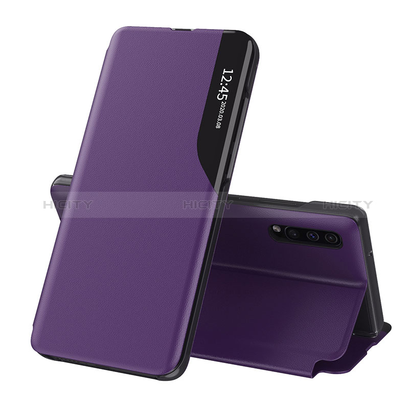 Custodia Portafoglio In Pelle Cover con Supporto QH1 per Samsung Galaxy A50S Viola