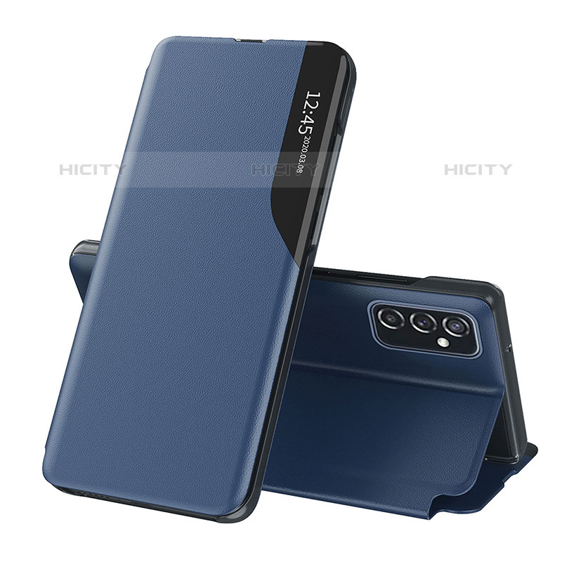 Custodia Portafoglio In Pelle Cover con Supporto QH1 per Samsung Galaxy M52 5G Blu