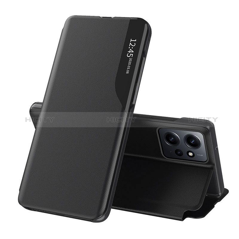 Custodia Portafoglio In Pelle Cover con Supporto QH1 per Xiaomi Redmi Note 12 4G Nero