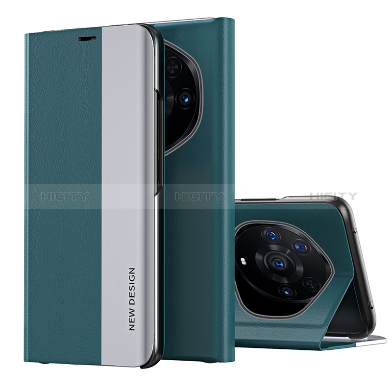 Custodia Portafoglio In Pelle Cover con Supporto QH2 per Huawei Honor Magic3 Pro+ Plus 5G Verde