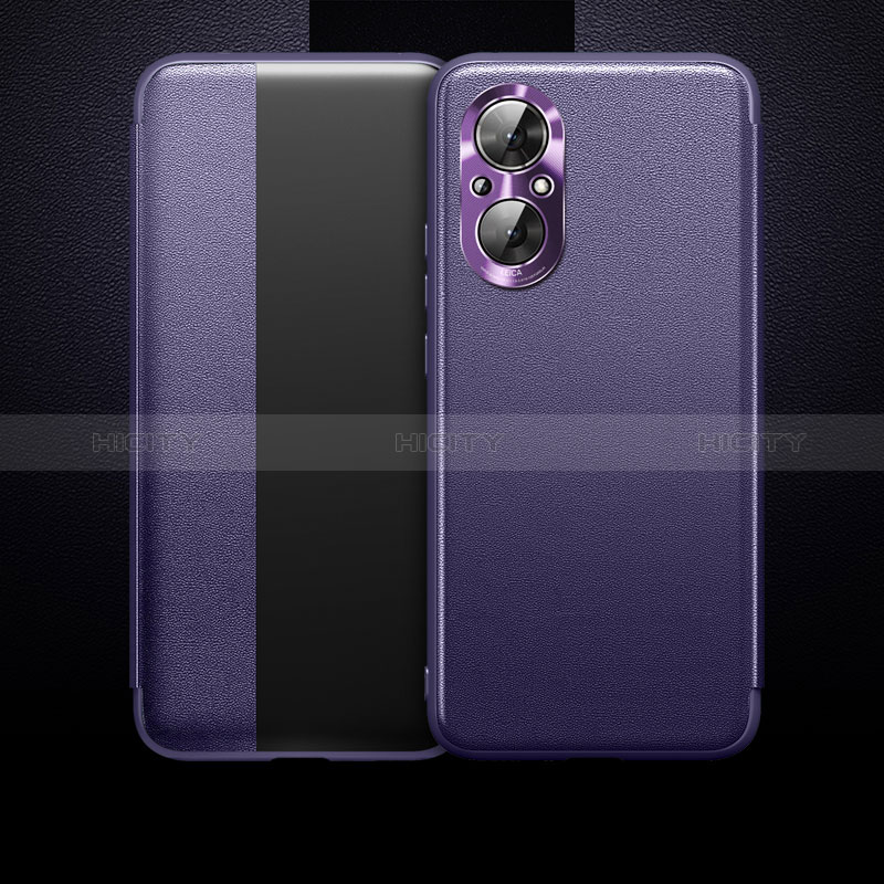 Custodia Portafoglio In Pelle Cover con Supporto QK1 per Huawei Honor 50 SE 5G Viola