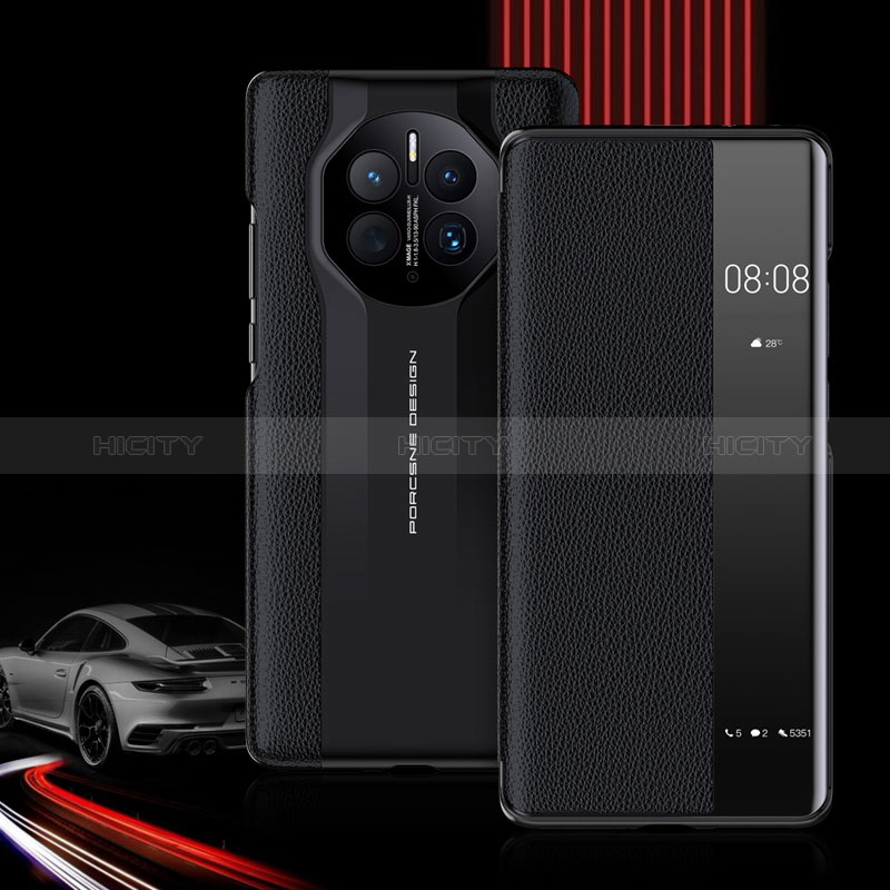 Custodia Portafoglio In Pelle Cover con Supporto QK2 per Huawei Mate 50 Pro Nero