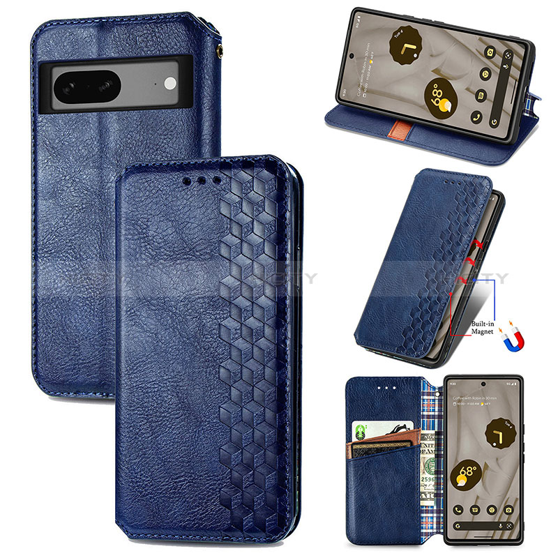 Custodia Portafoglio In Pelle Cover con Supporto S01D per Google Pixel 7a 5G