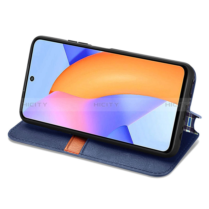 Custodia Portafoglio In Pelle Cover con Supporto S01D per Huawei Honor 10X Lite