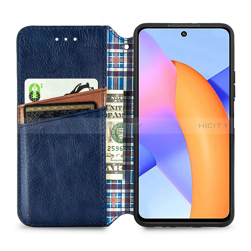 Custodia Portafoglio In Pelle Cover con Supporto S01D per Huawei Honor 10X Lite