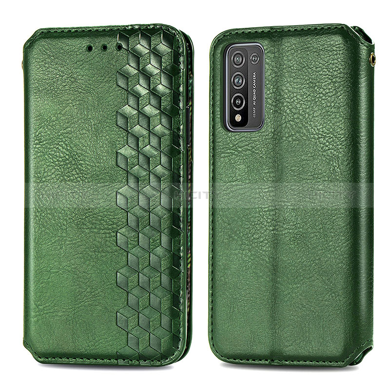 Custodia Portafoglio In Pelle Cover con Supporto S01D per Huawei Honor 10X Lite Verde