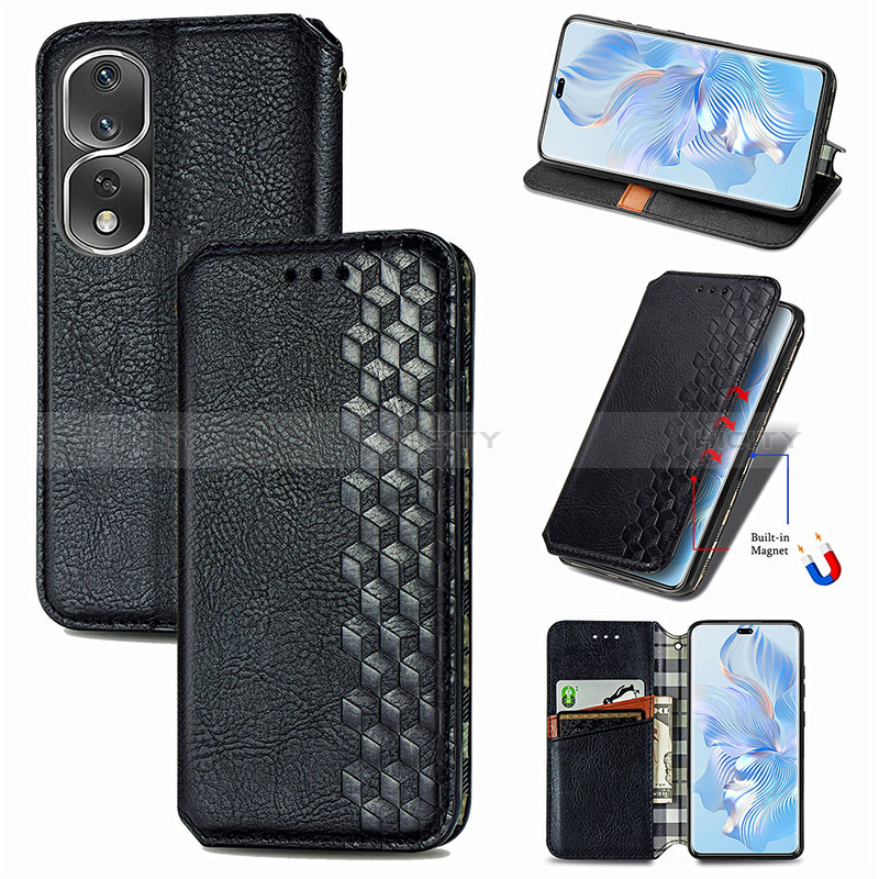 Custodia Portafoglio In Pelle Cover con Supporto S01D per Huawei Honor 80 Pro Flat 5G