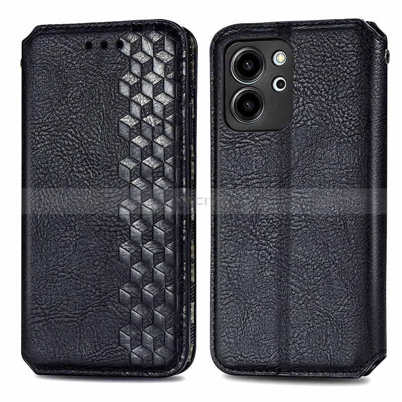 Custodia Portafoglio In Pelle Cover con Supporto S01D per Huawei Honor 80 SE 5G Nero