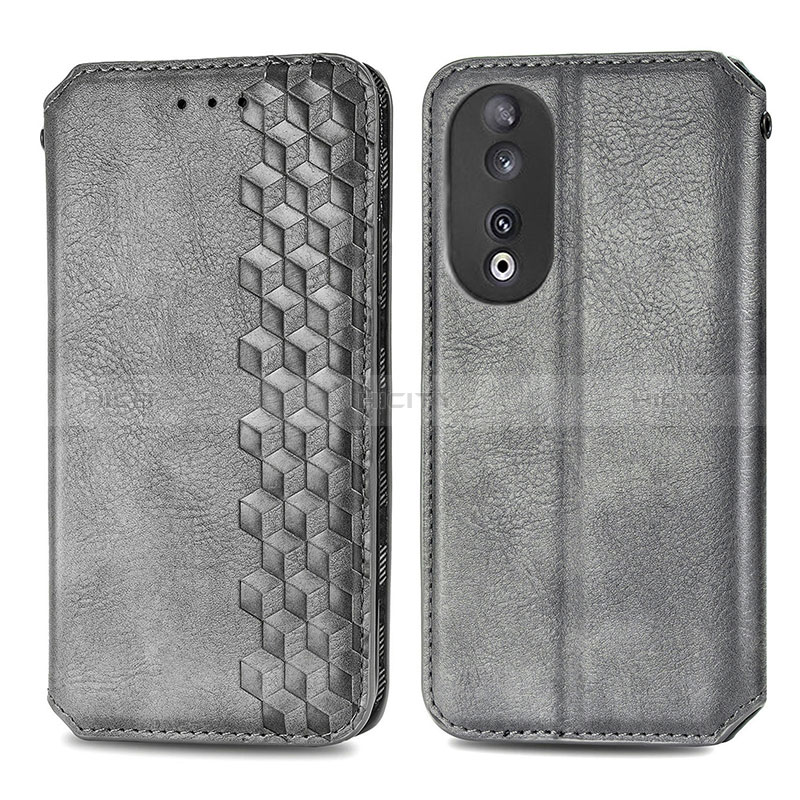 Custodia Portafoglio In Pelle Cover con Supporto S01D per Huawei Honor 90 5G Grigio