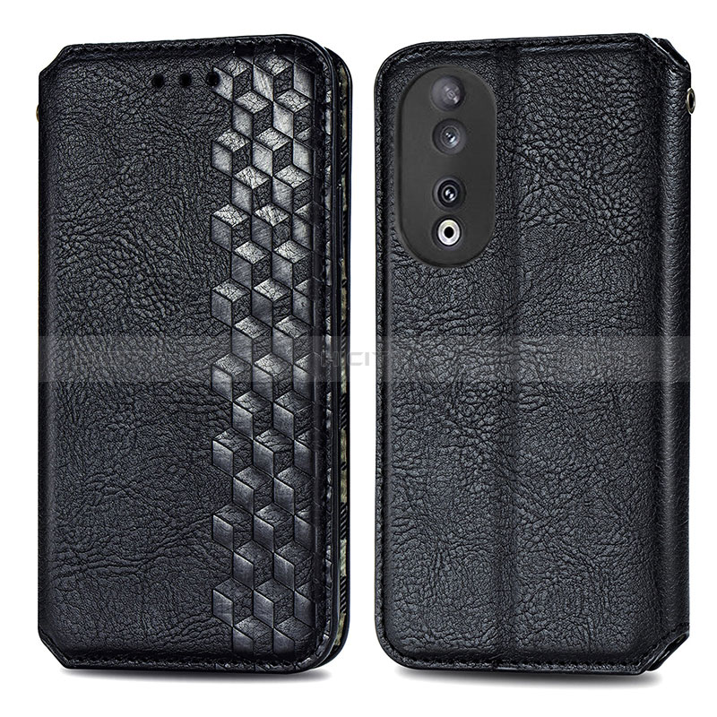 Custodia Portafoglio In Pelle Cover con Supporto S01D per Huawei Honor 90 5G Nero