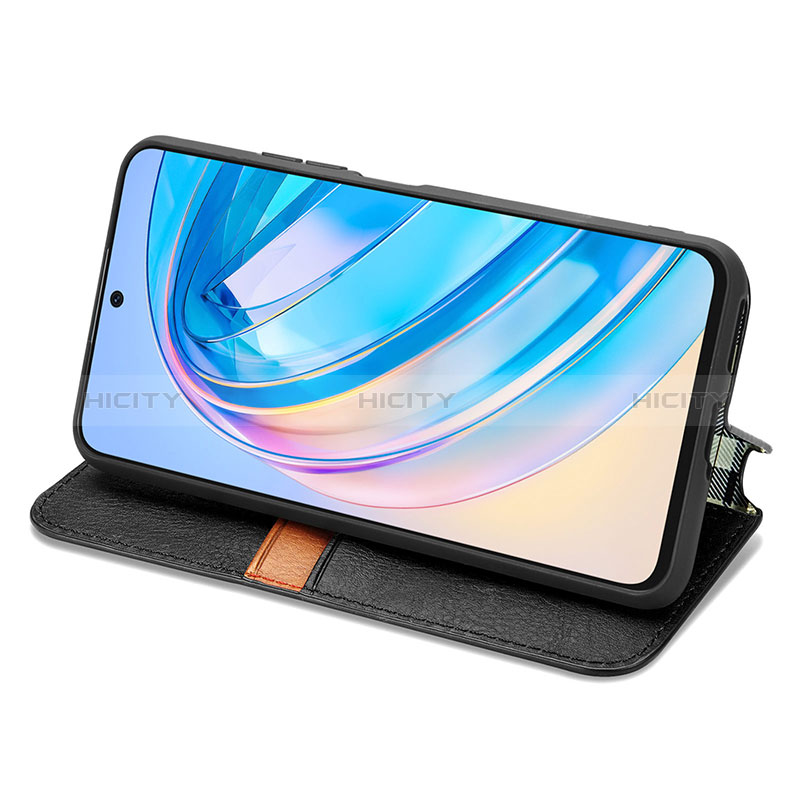 Custodia Portafoglio In Pelle Cover con Supporto S01D per Huawei Honor X8a 4G