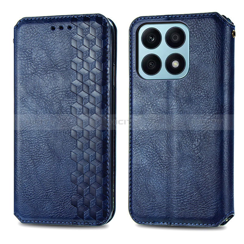 Custodia Portafoglio In Pelle Cover con Supporto S01D per Huawei Honor X8a 4G Blu