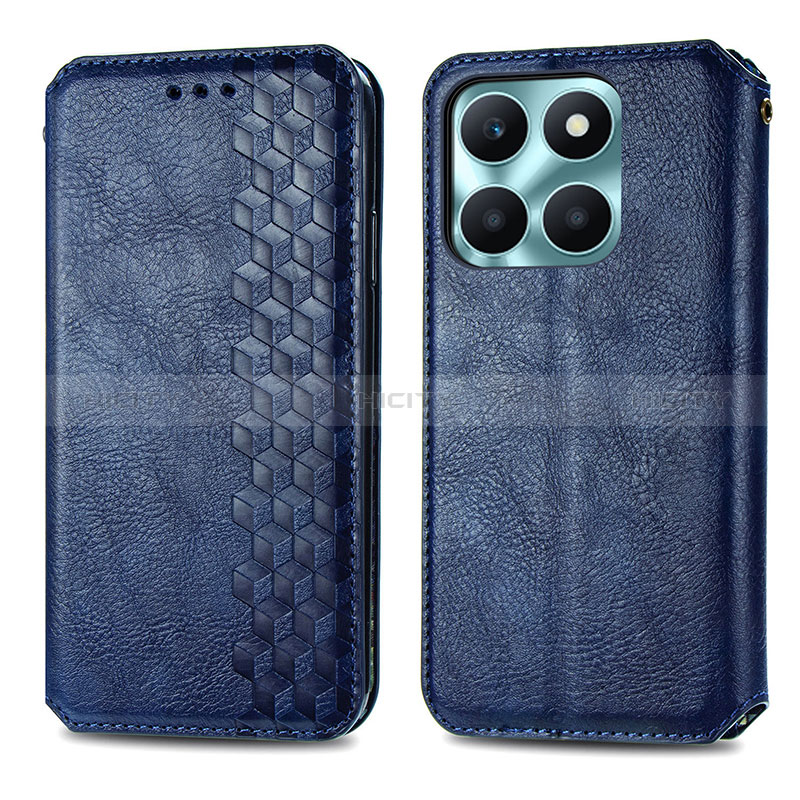 Custodia Portafoglio In Pelle Cover con Supporto S01D per Huawei Honor X8b Blu