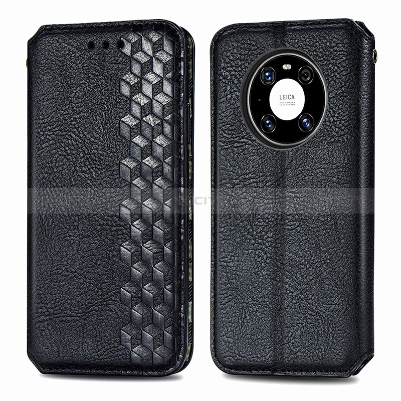 Custodia Portafoglio In Pelle Cover con Supporto S01D per Huawei Mate 40 Pro Nero