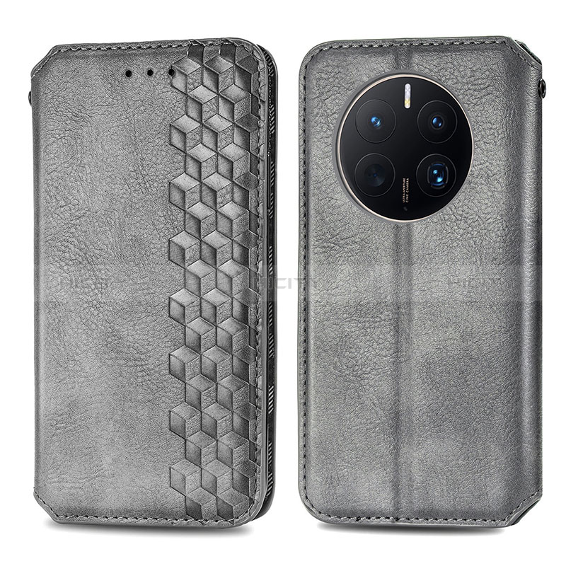 Custodia Portafoglio In Pelle Cover con Supporto S01D per Huawei Mate 50 Pro Grigio