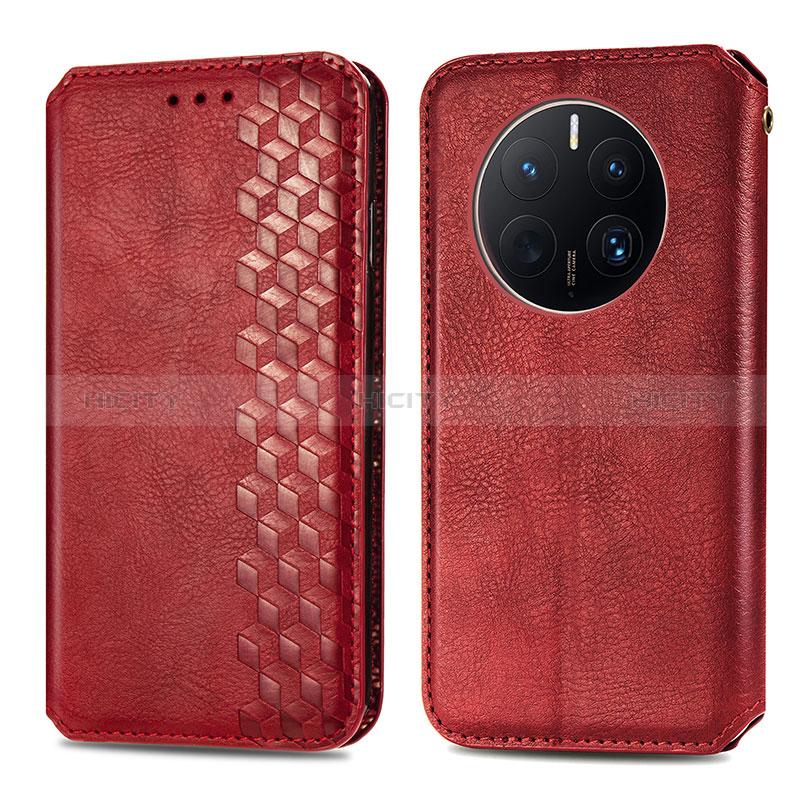 Custodia Portafoglio In Pelle Cover con Supporto S01D per Huawei Mate 50 Pro Rosso