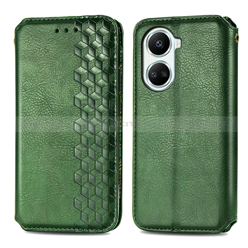 Custodia Portafoglio In Pelle Cover con Supporto S01D per Huawei Nova 10 SE Verde