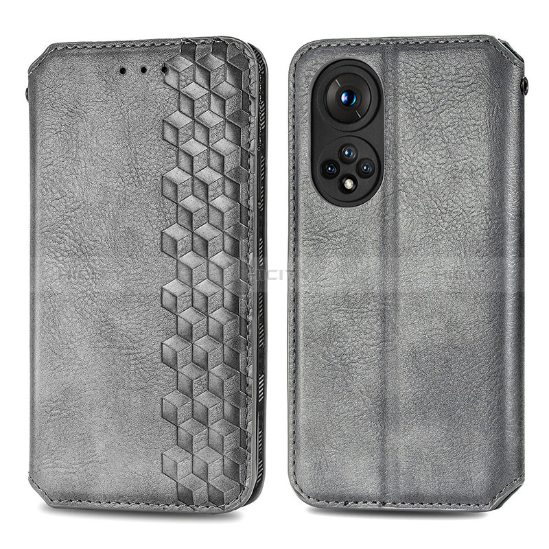 Custodia Portafoglio In Pelle Cover con Supporto S01D per Huawei Nova 9 Grigio