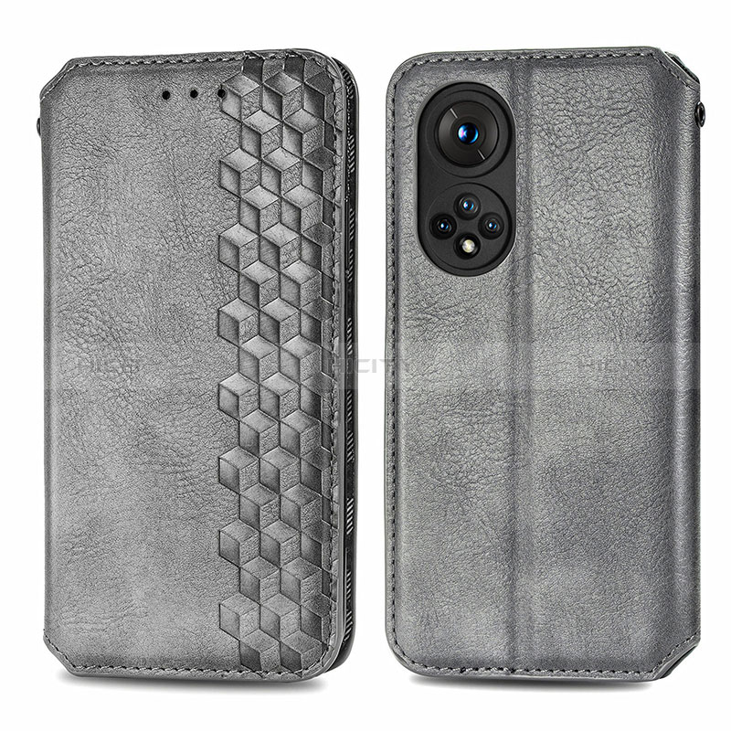 Custodia Portafoglio In Pelle Cover con Supporto S01D per Huawei Nova 9 Pro Grigio