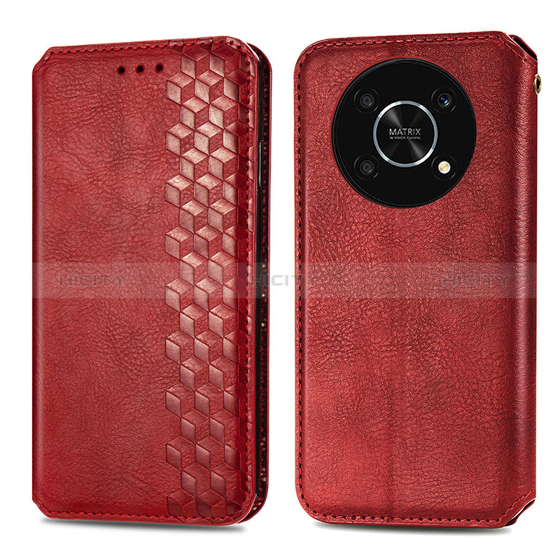 Custodia Portafoglio In Pelle Cover con Supporto S01D per Huawei Nova Y90 Rosso