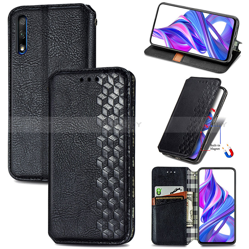 Custodia Portafoglio In Pelle Cover con Supporto S01D per Huawei P Smart Z (2019)