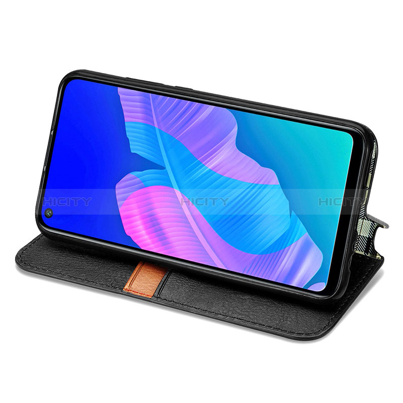 Custodia Portafoglio In Pelle Cover con Supporto S01D per Huawei P40 Lite E