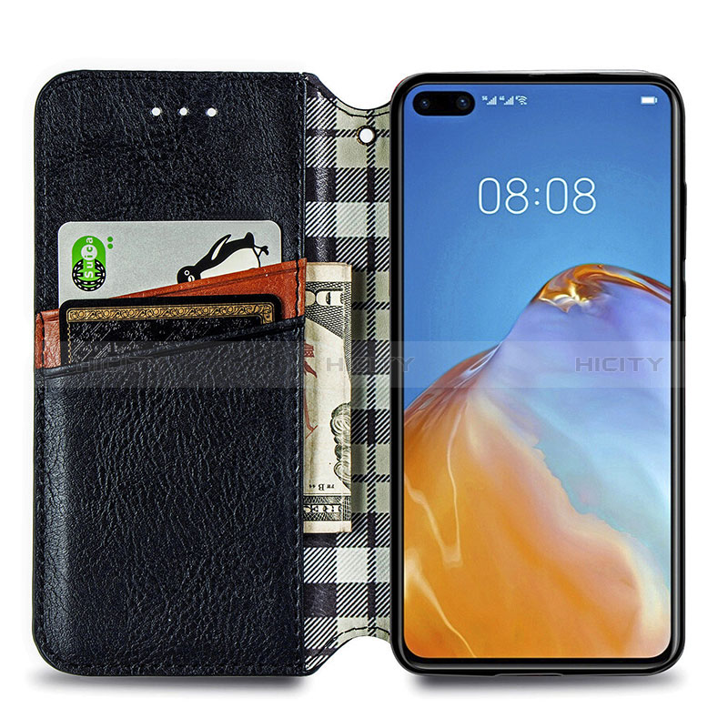 Custodia Portafoglio In Pelle Cover con Supporto S01D per Huawei P40 Pro