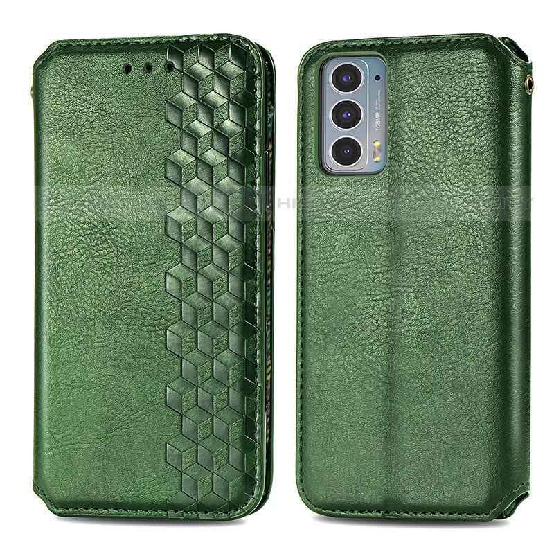 Custodia Portafoglio In Pelle Cover con Supporto S01D per Motorola Moto Edge 20 5G Verde