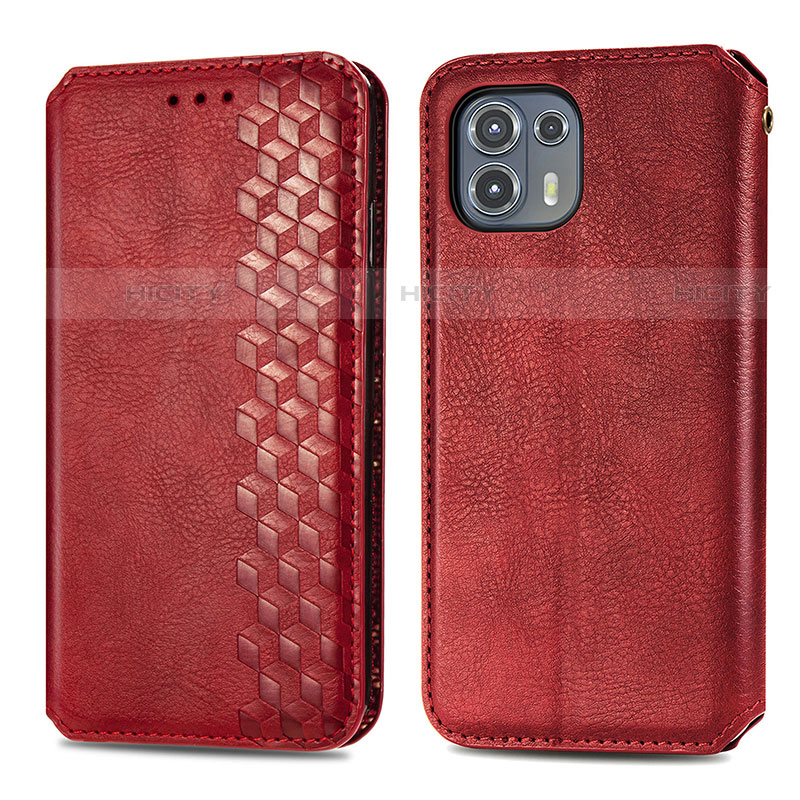 Custodia Portafoglio In Pelle Cover con Supporto S01D per Motorola Moto Edge 20 Lite 5G Rosso