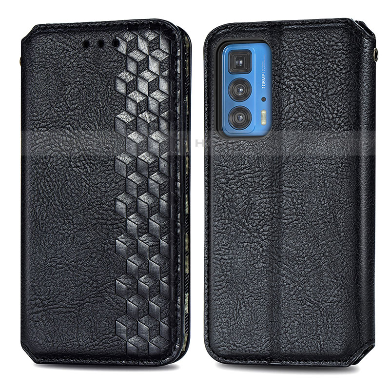 Custodia Portafoglio In Pelle Cover con Supporto S01D per Motorola Moto Edge 20 Pro 5G Nero