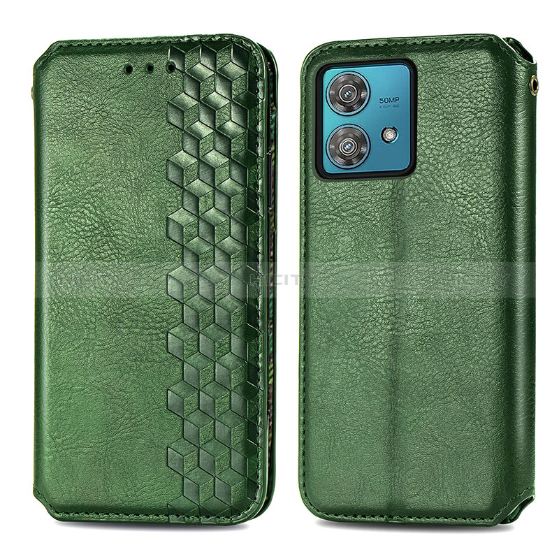 Custodia Portafoglio In Pelle Cover con Supporto S01D per Motorola Moto Edge 40 Neo 5G Verde