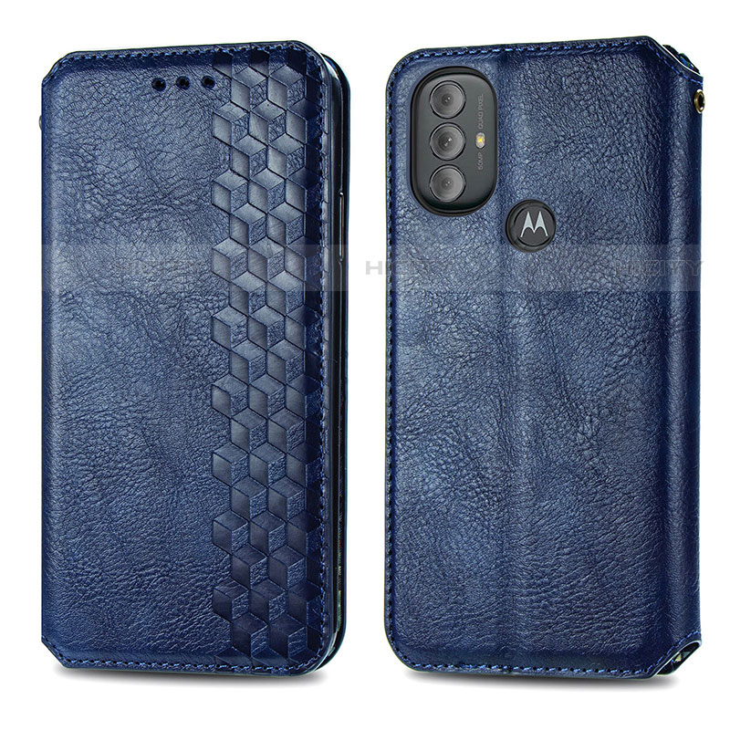 Custodia Portafoglio In Pelle Cover con Supporto S01D per Motorola Moto G Power (2022) Blu