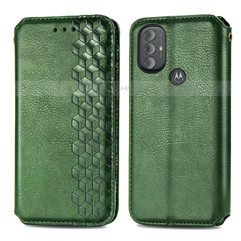 Custodia Portafoglio In Pelle Cover con Supporto S01D per Motorola Moto G Power (2022) Verde