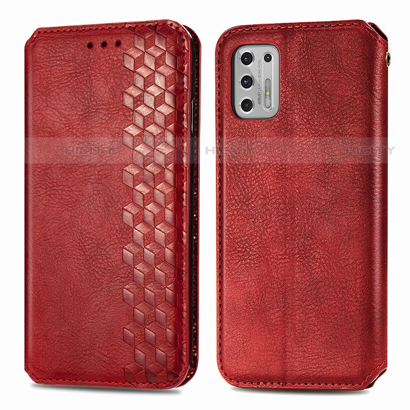 Custodia Portafoglio In Pelle Cover con Supporto S01D per Motorola Moto G Stylus (2021) Rosso