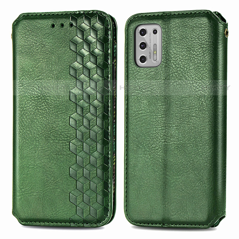 Custodia Portafoglio In Pelle Cover con Supporto S01D per Motorola Moto G Stylus (2021) Verde