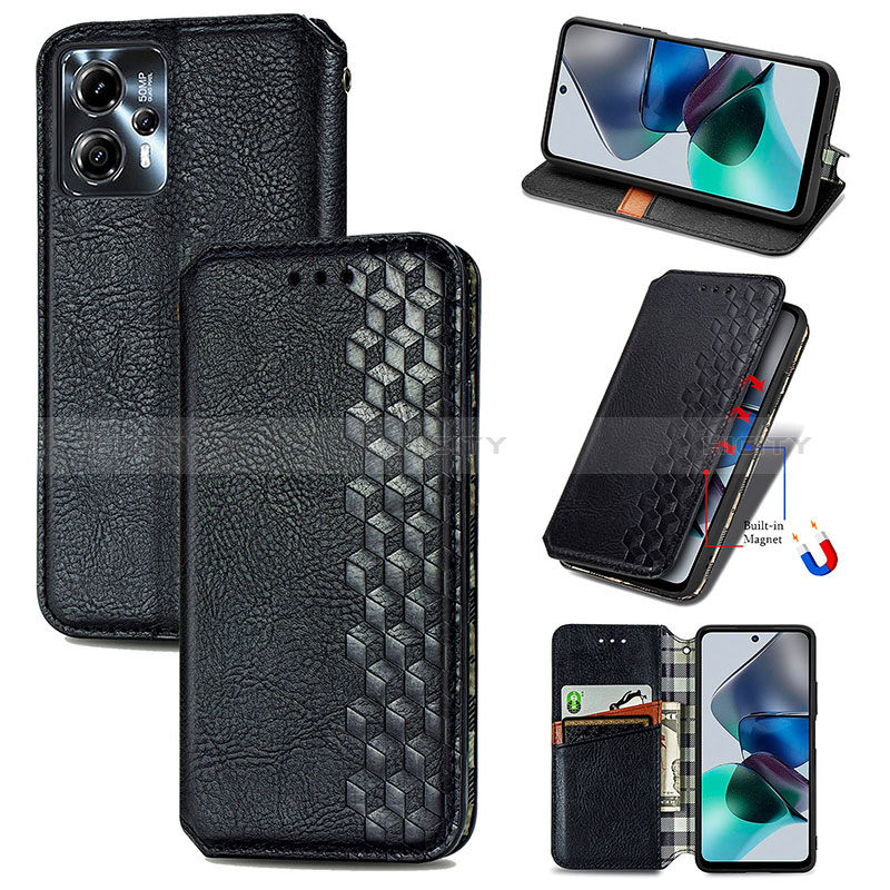 Custodia Portafoglio In Pelle Cover con Supporto S01D per Motorola Moto G13