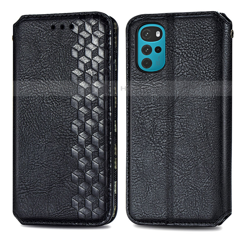 Custodia Portafoglio In Pelle Cover con Supporto S01D per Motorola Moto G22 Nero