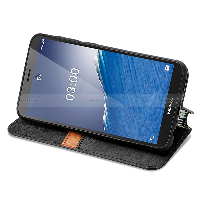 Custodia Portafoglio In Pelle Cover con Supporto S01D per Nokia C3