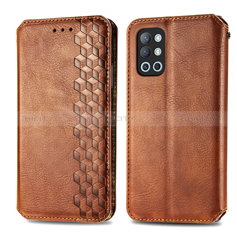 Custodia Portafoglio In Pelle Cover con Supporto S01D per OnePlus 9R 5G Marrone