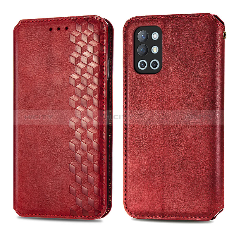 Custodia Portafoglio In Pelle Cover con Supporto S01D per OnePlus 9R 5G Rosso