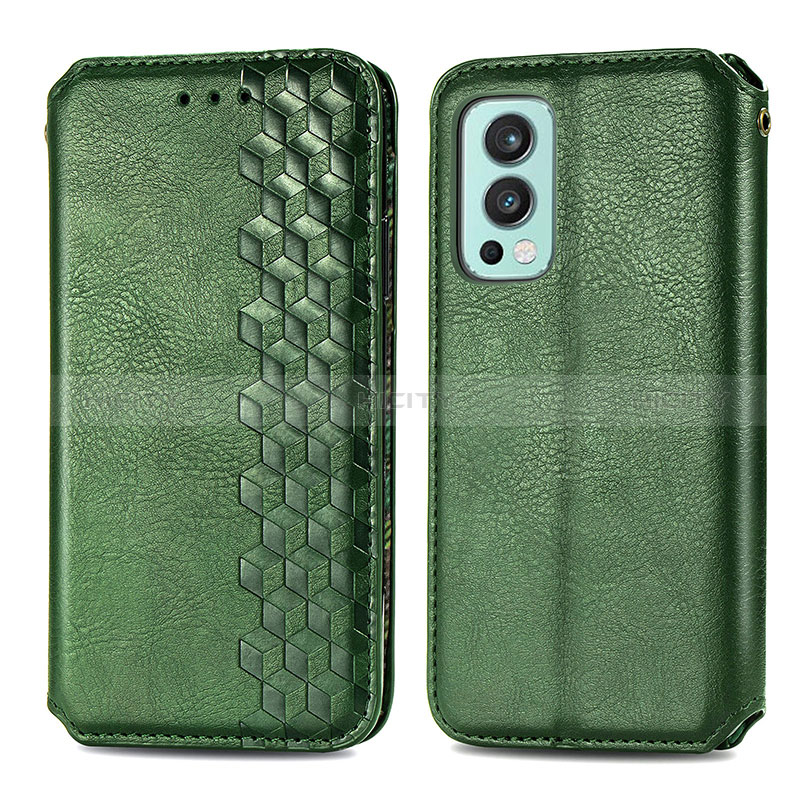 Custodia Portafoglio In Pelle Cover con Supporto S01D per OnePlus Nord 2 5G Verde