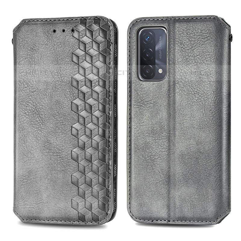 Custodia Portafoglio In Pelle Cover con Supporto S01D per OnePlus Nord N200 5G Grigio