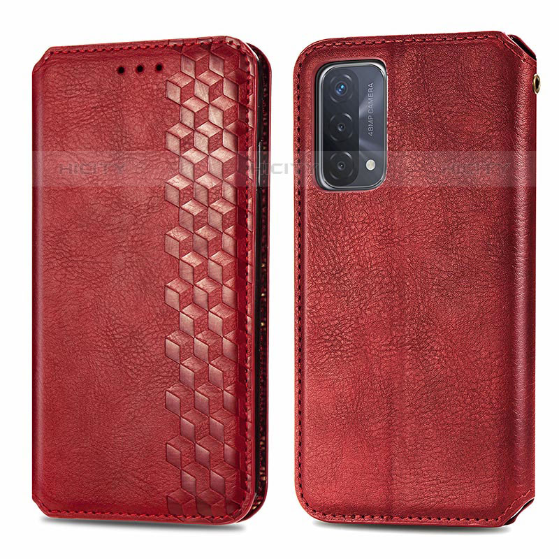 Custodia Portafoglio In Pelle Cover con Supporto S01D per OnePlus Nord N200 5G Rosso