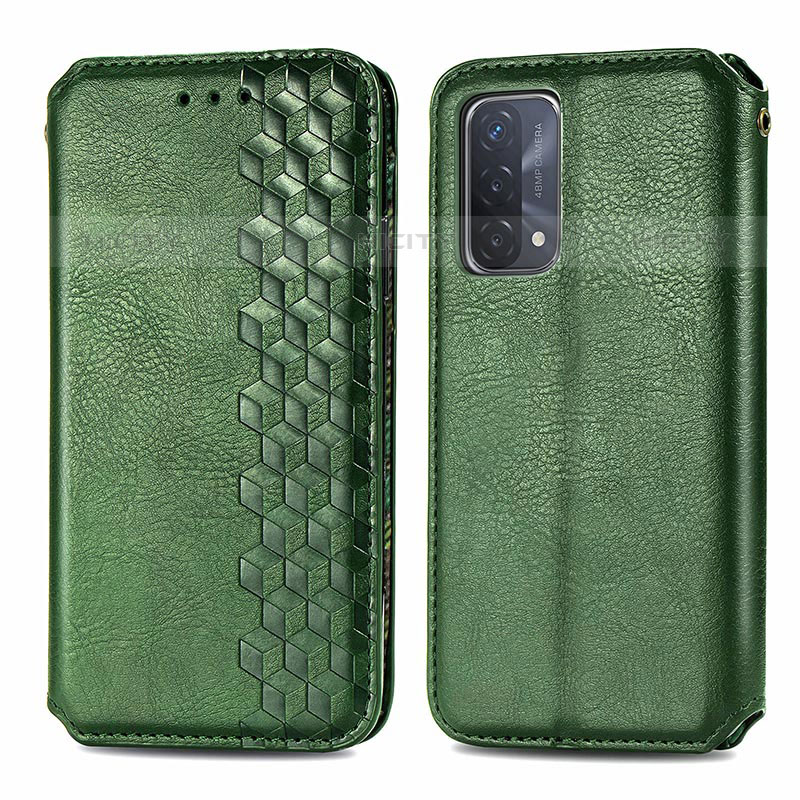 Custodia Portafoglio In Pelle Cover con Supporto S01D per OnePlus Nord N200 5G Verde