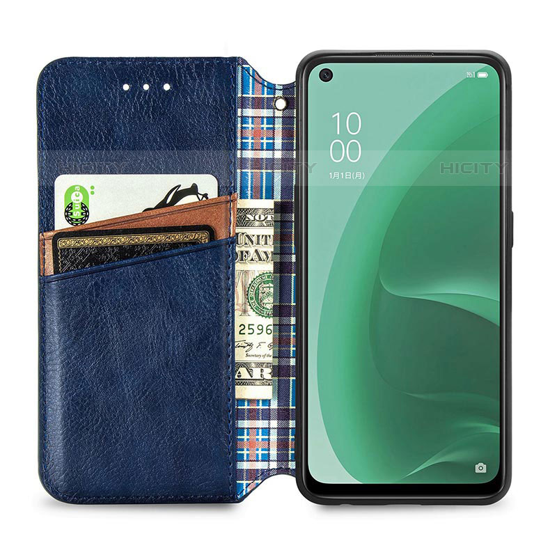 Custodia Portafoglio In Pelle Cover con Supporto S01D per Oppo A55S 5G