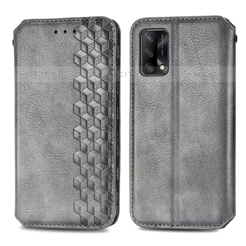 Custodia Portafoglio In Pelle Cover con Supporto S01D per Oppo A74 4G Grigio